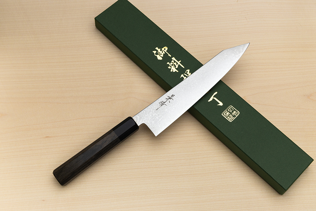 Kagekiyo VG10 Damascus Kiritsuke knife 210mm (8.3") Wood micarta - Knife-Life - Best Japanese Knife Store