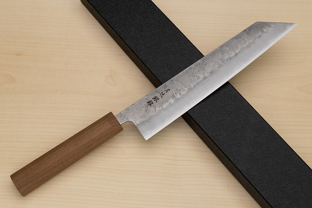 Hokiyama Ginga San-mai Silver steel 3 Kiritsuke 240mm (9.5") Elongated Octagonal Walnut Handle - Knife-Life - Best Japanese Knife Store