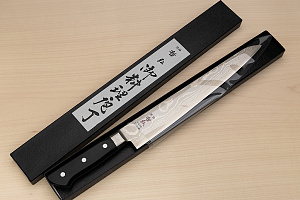 Tetsuhiro VG10 Damascus Sujihiki knife 270mm (10.7") Black paper micarta