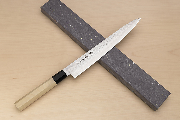 Sakai Takayuki 45-layer Damascus AUS10 Sujihiki knife 240mm (9.5") Magnolia/Italian resin handle