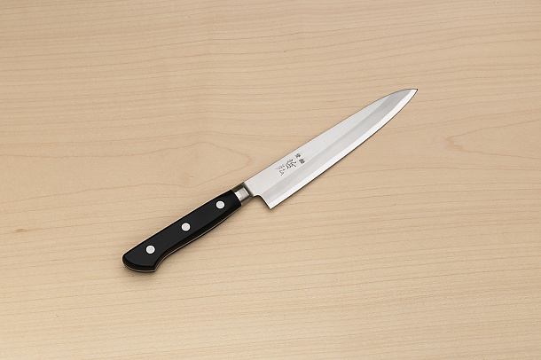 Tetsuhiro Blue steel 2 Petty knife 150mm (6") Black paper micarta Tetsuhiro Blue steel 2 Petty knife 150mm (6") Black paper micarta