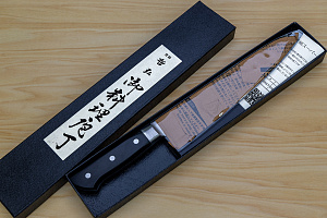 Tetsuhiro Blue Super Gyuto knife 240mm (9.5") Black paper micarta