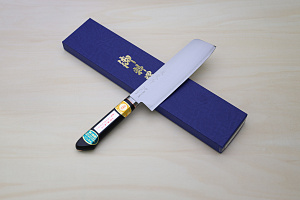 Miki VG1 Nakiri knife 160mm (6.3") Black Pakkawood handle