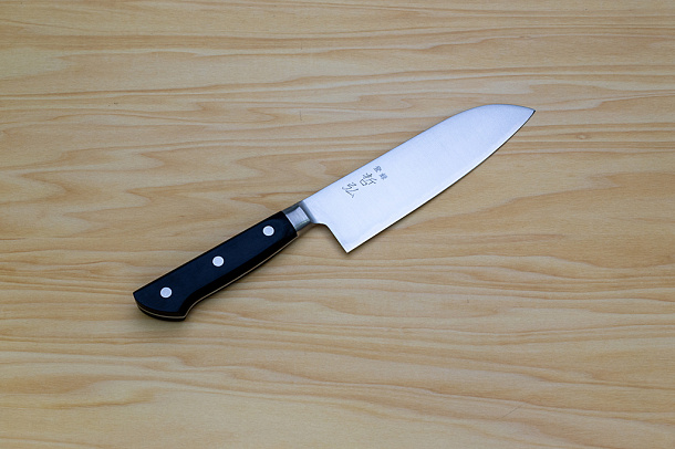 Tetsuhiro Blue Super Nakiri vegetable knife 160mm (6.3") Black paper micarta Tetsuhiro Blue Super Nakiri vegetable knife 160mm (6.3") Black paper micarta