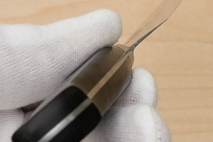 Tetsuhiro Blue Super Petty knife 150mm (6") Black paper micarta