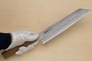 Hokiyama Ginga San-mai Silver steel 3 Kiritsuke 240mm (9.5") Elongated Octagonal Walnut Handle