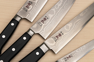 Tetsuhiro VG10 Damascus Gyuto knife 210mm (8.3") Black paper micarta