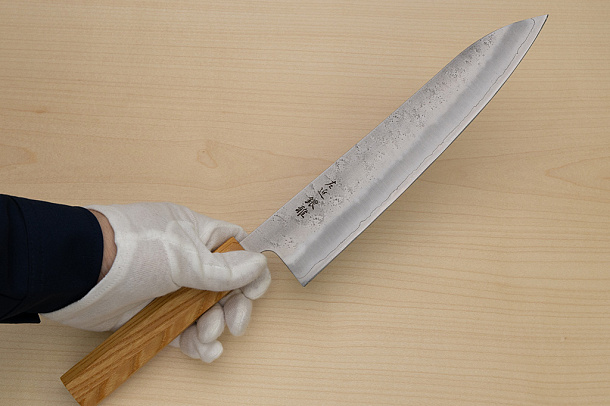 Hokiyama Ginga San-mai Silver steel 3 Gyuto 240mm (9.5") Elongated Octagonal Japanese Zelkova Handle Hokiyama Ginga San-mai Silver steel 3 Gyuto 240mm (9.5") Elongated Octagonal Japanese Zelkova Handle