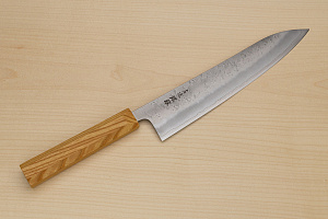Hokiyama Ginga San-mai Silver steel 3 Gyuto 240mm (9.5") Elongated Octagonal Japanese Zelkova Handle