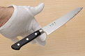 Tetsuhiro Blue Super Petty knife 150mm (6") Black paper micarta - Knife-Life - Best Japanese Knife Store
