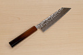 Hokiyama Sakon AUS10 Hammered shiny Damascus 170mm (6.7") Bunka knife with Burnt pattern Urushi lacquered Magnolia Wood octagon handle - Knife-Life - Best Japanese Knife Store