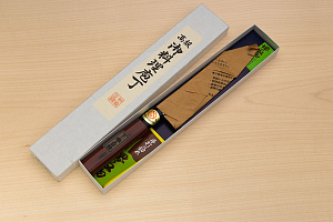 Sakai Genkichi Warikomi Blue steel 2 Santoku knife 180mm (7.1) Magnolia Wood with  Negoro-Nuri Urushi Lacque