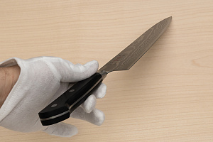 Tetsuhiro VG10 Damascus Gyuto knife 210mm (8.3") Black paper micarta