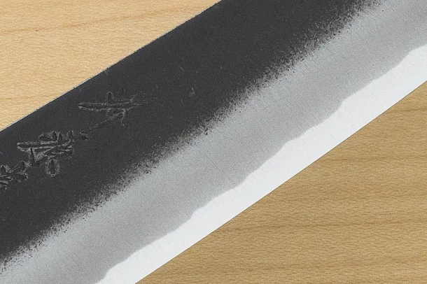 Sakai Genkichi Kurouchi Warikomi White steel 2 Petty knife 160mm (6.3") Magnolia Wood with Akebono-Nuri Urushi Lacque