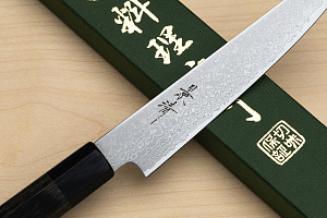 Kagekiyo VG10 Damascus Petty knife 150mm (6") Wood micarta