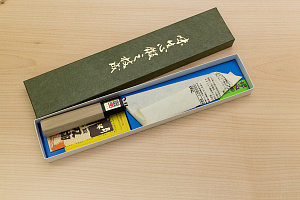 Sakai Genkichi Blue steel 2 Deba Knife 165 (6.5) Magnolia Wood handle with buffalo horn