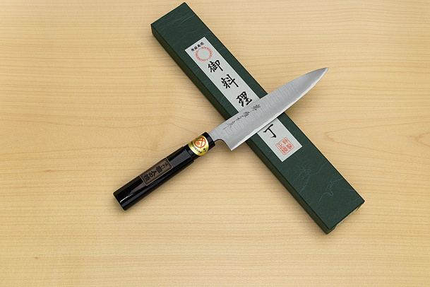 Sakai Genkichi Warikomi White steel 3 Petty knife 150mm (5.9) Magnolia Wood with Akebono-Nuri Urushi Lacque