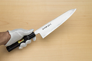 Goko Hamono Shimosanokuni Kogetsu White steel 1 Hon-yaki Gyuto knife 240 mm (9.5") Rosewood handle