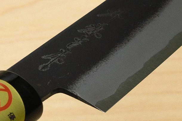 Sakai Genkichi Kurouchi Warikomi White steel 2 Petty knife 160mm (6.3") Magnolia Wood with Akebono-Nuri Urushi Lacque