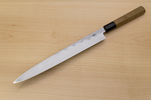 Sakai Genkichi Blue steel 2 Yanagiba Sashimi Knife 300 (11.8) Magnolia Wood handle with buffalo horn