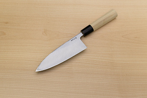 Sakai Genkichi White steel 2 Deba Knife 165 (6.5) Magnolia Wood handle with buffalo horn
