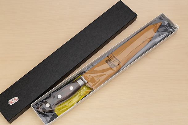Sakai Takayuki Blue Steel 2 Gyuto knife 240mm ( 9.5 ") Packer Wood handle Sakai Takayuki Blue Steel 2 Gyuto knife 240mm ( 9.5 ") Packer Wood handle