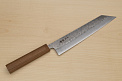 Hokiyama Ginga San-mai Silver steel 3 Kiritsuke 240mm (9.5") Elongated Octagonal Walnut Handle - Knife-Life - Best Japanese Knife Store