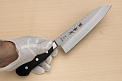 Sakai Takayuki Blue Steel 2 Santoku knife 180mm ( 7.1 ") Packer Wood handle - Knife-Life - Best Japanese Knife Store