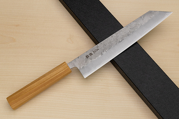 Hokiyama Ginga San-mai Silver steel 3 Kiritsuke 240mm (9.5") Elongated Octagonal Japanese Zelkova Handle