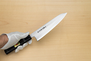 Goko Hamono Shimosanokuni Kogetsu White steel 1 Hon-yaki Gyuto knife 210 mm (8.3") Rosewood handle