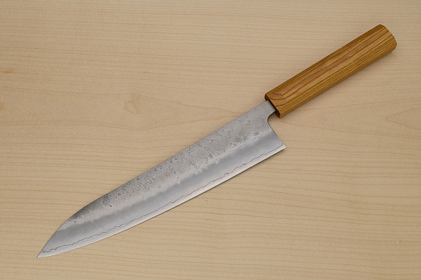 Hokiyama Ginga San-mai Silver steel 3 Gyuto 240mm (9.5") Elongated Octagonal Japanese Zelkova Handle Hokiyama Ginga San-mai Silver steel 3 Gyuto 240mm (9.5") Elongated Octagonal Japanese Zelkova Handle