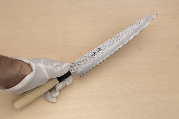 Sakai Takayuki 45-layer Damascus AUS10 Sujihiki knife 240mm (9.5") Magnolia/Italian resin handle Sakai Takayuki 45-layer Damascus AUS10 Sujihiki knife 240mm (9.5") Magnolia/Italian resin handle