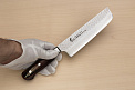 Sakai Takayuki 33-layer Damascus VG10 Nakiri vegetable knife 160mm ( 6.3 ") Spanish Mahogany handle - Knife-Life - Best Japanese Knife Store