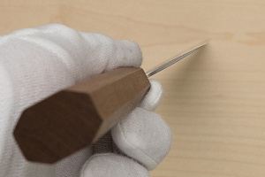 Hokiyama Ginga San-mai Silver steel 3 Kiritsuke 240mm (9.5") Elongated Octagonal Walnut Handle