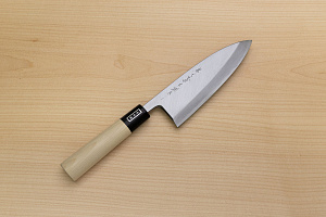 Sakai Genkichi White steel 2 Deba Knife 165 (6.5) Magnolia Wood handle with buffalo horn