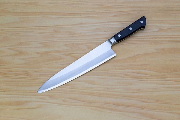 Tetsuhiro Blue steel 2 Gyuto knife 210mm (8.3") Black paper micarta