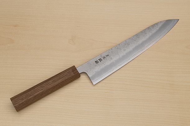 Hokiyama Ginga San-mai Silver steel 3 Gyuto 240mm (9.5") Elongated Octagonal Walnut Handle Hokiyama Ginga San-mai Silver steel 3 Gyuto 240mm (9.5") Elongated Octagonal Walnut Handle