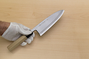 Sakai Genkichi Blue steel 2 Deba Knife 165 (6.5) Magnolia Wood handle with buffalo horn