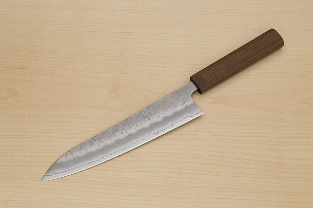 Hokiyama Ginga San-mai Silver steel 3 Gyuto 210mm (8.3") Elongated Octagonal Walnut Handle Hokiyama Ginga San-mai Silver steel 3 Gyuto 210mm (8.3") Elongated Octagonal Walnut Handle
