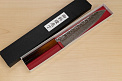 Hokiyama Sakon AUS10 Hammered shiny Damascus 240mm (9.5") Gyuto knife with Burnt pattern Urushi lacquered Magnolia Wood octagon handle - Knife-Life - Best Japanese Knife Store