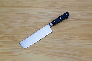 Tetsuhiro Blue steel 2 Nakiri vegetable knife 160mm (6.3") Black paper micarta