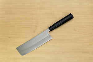Sakai Genkichi Warikomi AUS8 Nakiri vegetable knife 165mm (6.5) Wood with Akebono-Nuri Urushi Lacque