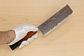 Hokiyama Sakon Bokusui AUS10 ROU-Wave Damascus 165mm (6.5") Nakiri knife with Burnt pattern Urushi lacquered Magnolia Wood octagon handle - Knife-Life - Best Japanese Knife Store