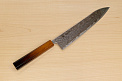 Hokiyama Sakon Bokusui AUS10 ROU-Wave Damascus 240mm (9.5") Gyuto knife with Burnt pattern Urushi lacquered Magnolia Wood octagon handle - Knife-Life - Best Japanese Knife Store