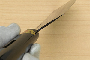 Sakai Genkichi Warikomi AUS8 Nakiri vegetable knife 165mm (6.5) Wood with Akebono-Nuri Urushi Lacque