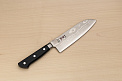 Tetsuhiro VG10 Damascus Santoku knife 170mm (6.7") Black paper micarta - Knife-Life - Best Japanese Knife Store