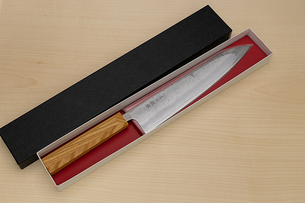 Hokiyama Ginga San-mai Silver steel 3 Gyuto 240mm (9.5") Elongated Octagonal Japanese Zelkova Handle Hokiyama Ginga San-mai Silver steel 3 Gyuto 240mm (9.5") Elongated Octagonal Japanese Zelkova Handle