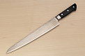 Tetsuhiro VG10 Damascus Sujihiki knife 270mm (10.7") Black paper micarta - Knife-Life - Best Japanese Knife Store