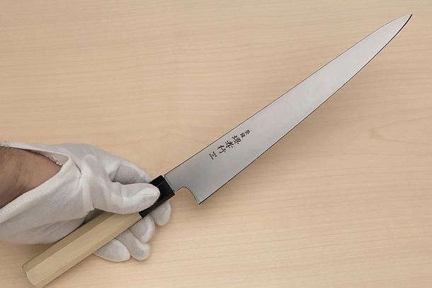 Sakai Takayuki Bohler Uddeholm Sujihiki knife 240mm (9.5 ") Magnolia/Buffalo horn handle Sakai Takayuki Bohler Uddeholm Sujihiki knife 240mm (9.5 ") Magnolia/Buffalo horn handle