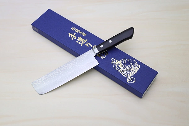 Miki VG10 35 Layers Damascus Nakiri knife 165mm (6.5") Black Pakkawood handle Miki VG10 35 Layers Damascus Nakiri knife 165mm (6.5") Black Pakkawood handle